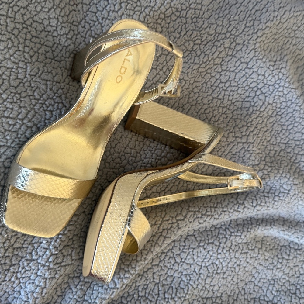 Aldo Metallic Gold Women's Heels
